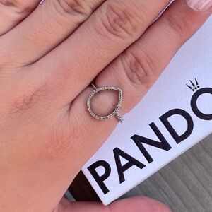 Pandora teardrop silhouette pave ring